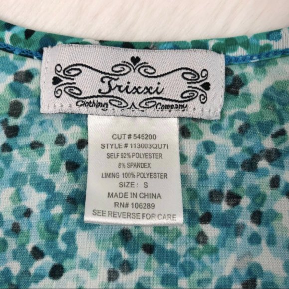 Trixxi Junior's Sleeveless Abstract Blouse Size S - Picture 7 of 7